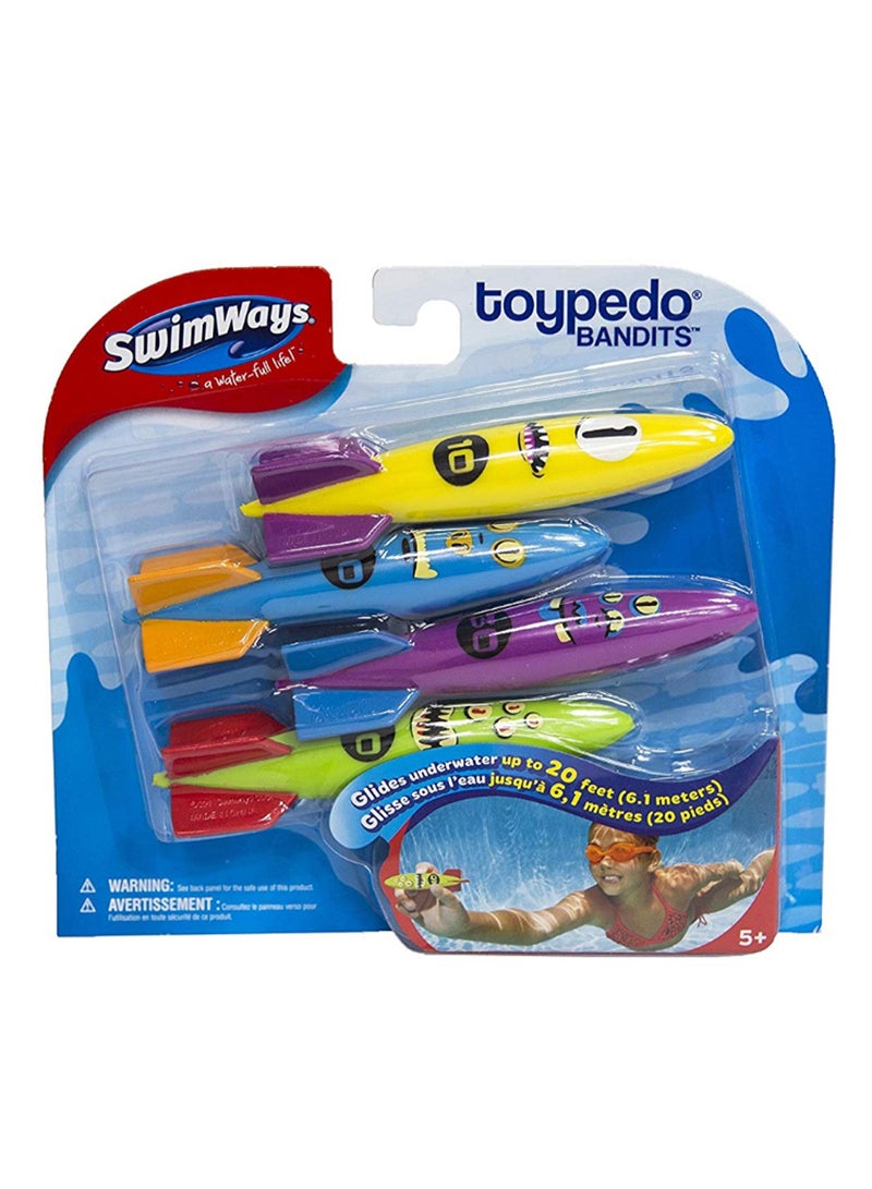 SwimWays 4-Piece Toypedo Bandits Pool Diving Toy Set